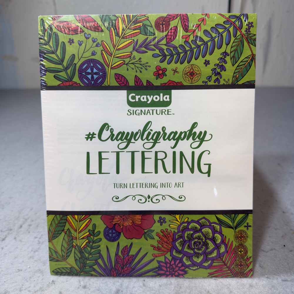 Crayola Signature Crayoligraphy Lettering Art Set New Sealed Floral Tin New
